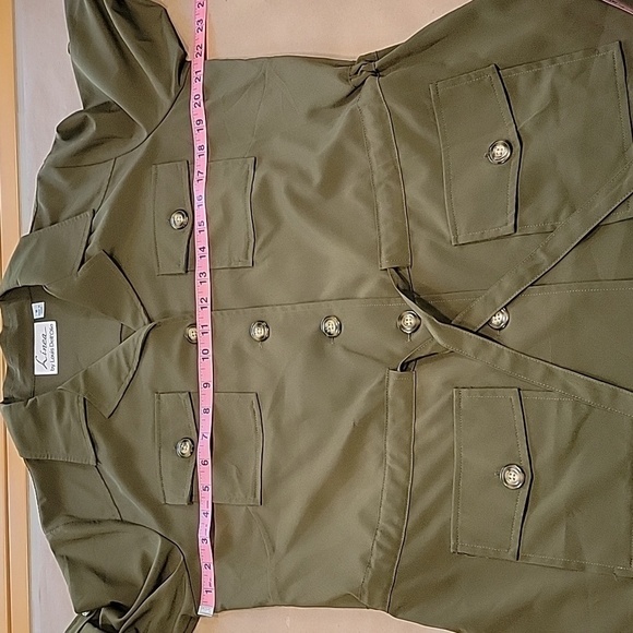 Linea by Louis Dell'Olio Size M Dark Olive Green Safari Shirt, Excellent Cond. - Picture 8 of 13